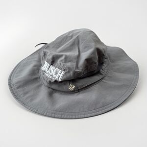 Columbia Mens Gray Bucket Fishing Hat Busch Beer Embroidered One Size